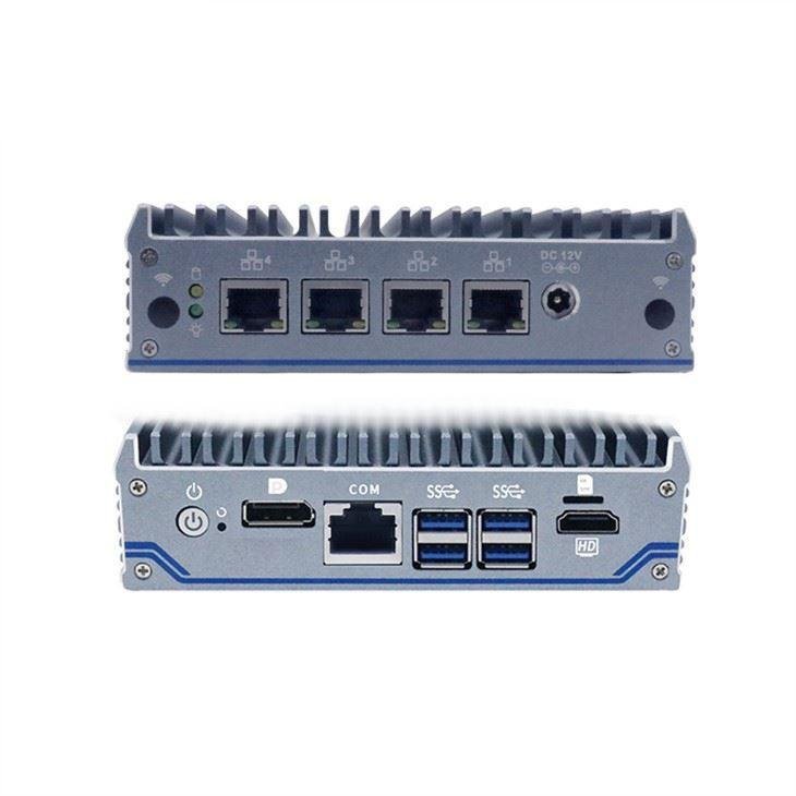 J4125 Mini PC 4 Lan Fanless Computer